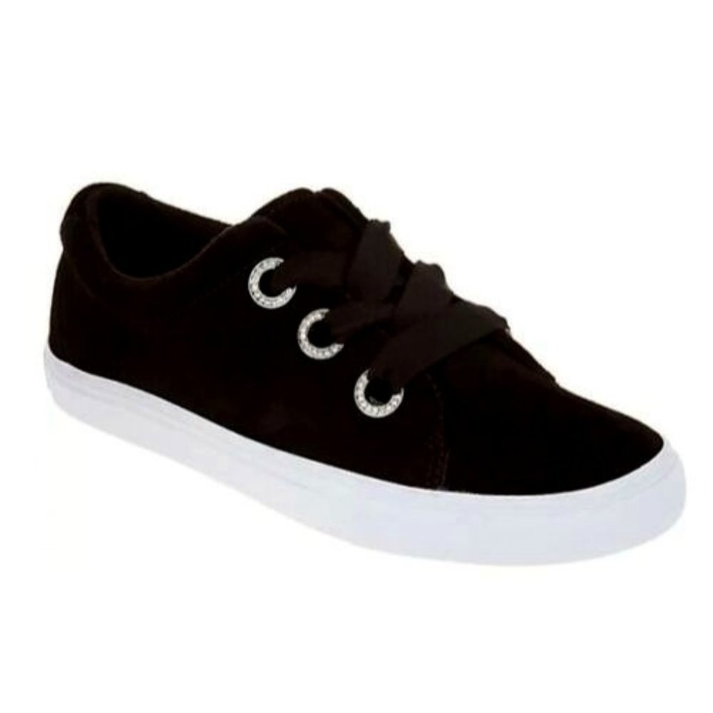 Isaac Mizrahi Live! SOHO Grosgrain Lace-Up Suede Sneakers